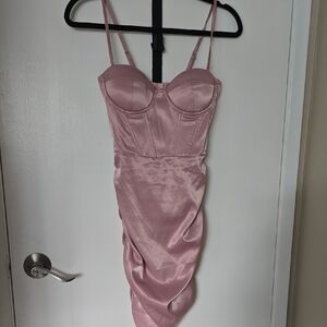 SHEIN Blush Pink Satin Mini Dress